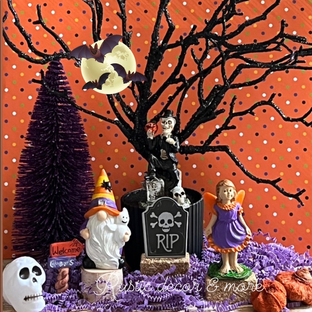 Halloween Gnome & Fairy Tier Tray Decor